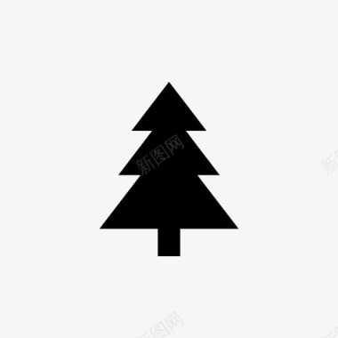松树圣诞树木材图标图标