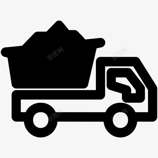 自卸车送货车物流图标svg_新图网 https://ixintu.com 卡车运输 物流 自卸车 车辆 运输 送货车