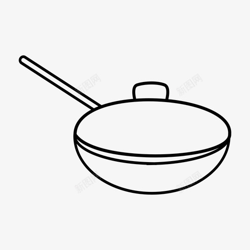 带盖炒锅厨师炊具图标svg_新图网 https://ixintu.com 厨师 厨房烹饪 带盖炒锅 炊具 陶器