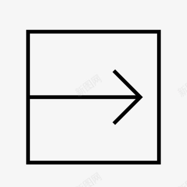 右箭头方形箭头方向图标图标