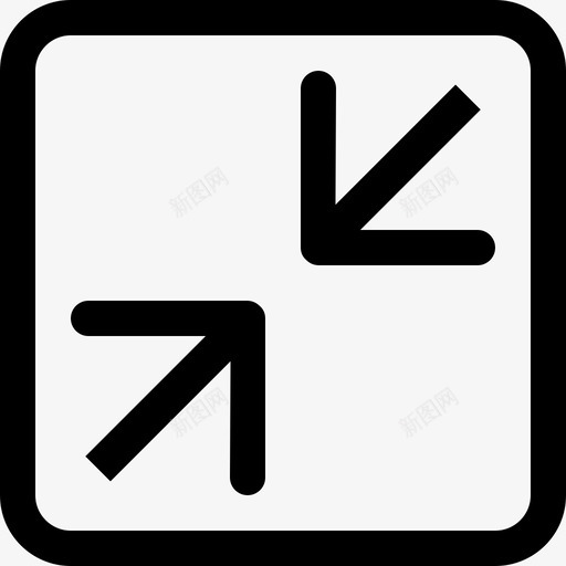 收缩两个箭头符号指向方形按钮的中心bigmug线图标svg_新图网 https://ixintu.com bigmug线 指向方形按钮的中心 收缩两个箭头符号 直线