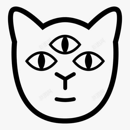 通灵猫通灵眼猫脸图标svg_新图网 https://ixintu.com 动物性 幽灵 猫脸 眼睛 第三只眼 通灵猫 通灵眼