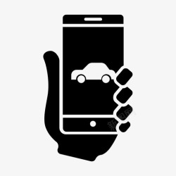 手机凹凸租车应用智能手机出租车应用程序移动可用性图标高清图片