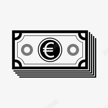 欧元钞票现金钱图标图标