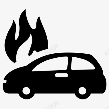 火灾保险汽车保险火焰图标图标