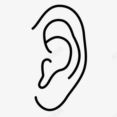 耳朵耳垂听力图标图标