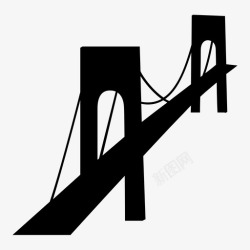 跨河乔治华盛顿桥建筑纽约市图标高清图片
