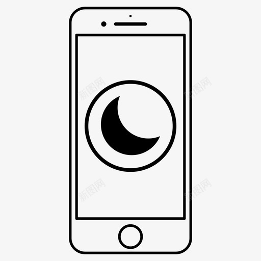 移动缺席按钮图标svg_新图网 https://ixintu.com 按钮 月亮 电话 睡眠 移动 缺席
