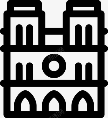 巴黎圣母院大教堂天主教图标图标