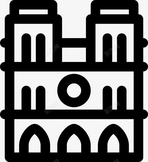 巴黎圣母院大教堂天主教图标svg_新图网 https://ixintu.com 世界地标 中世纪 哥特式建筑 大教堂 天主教 巴黎圣母院 法国
