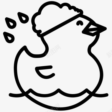 橡皮鸭浴缸小鸟图标图标