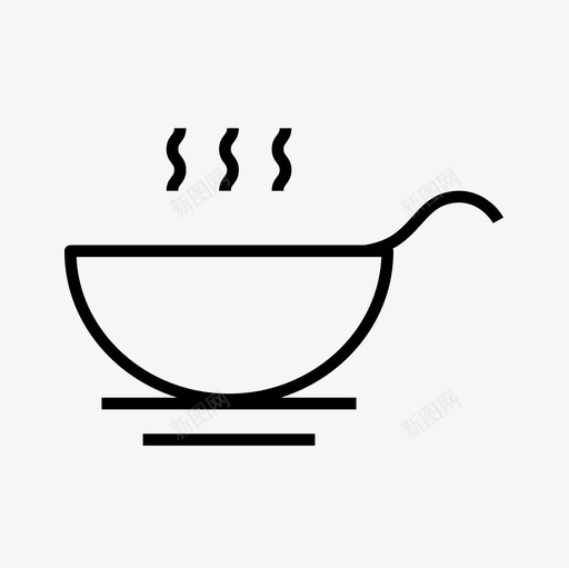 汤碗食物图标svg_新图网 https://ixintu.com 汤 热餐 碗 食物 食物细线图标集