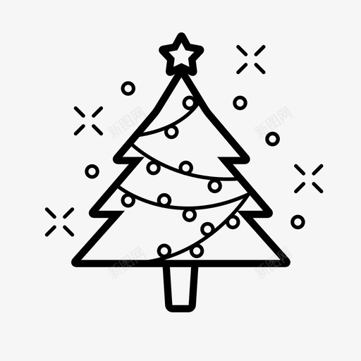 圣诞树装饰冬天图标svg_新图网 https://ixintu.com 冬天 圣诞树 圣诞节 装饰