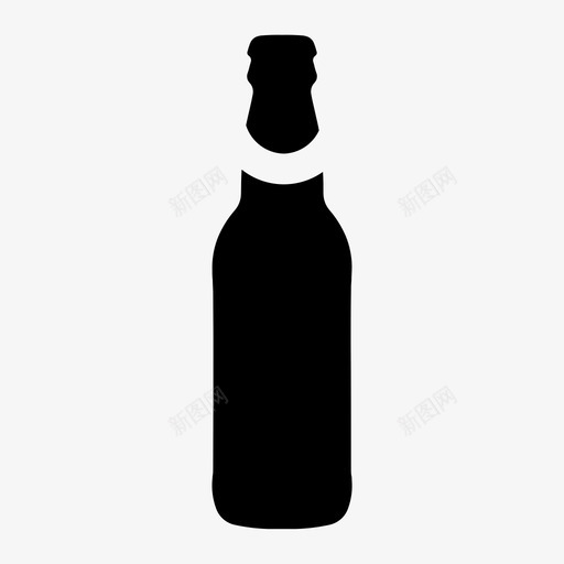 啤酒瓶酒精没有标签图标svg_新图网 https://ixintu.com 啤酒瓶 没有标签 酒精