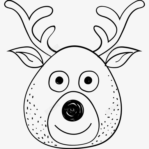 驯鹿头动物头圣诞驯鹿图标svg_新图网 https://ixintu.com 动物头 圣诞涂鸦图标 圣诞驯鹿 驯鹿头 鹿头 麋鹿