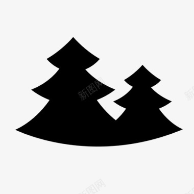 树林圣诞树森林图标图标