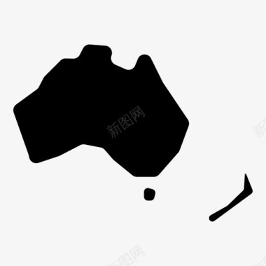 澳大利亚大陆陆地图标图标
