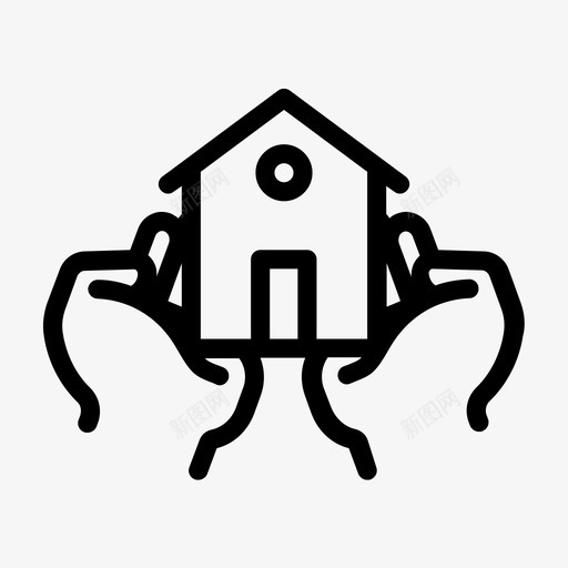 居家护理房屋抵押图标svg_新图网 https://ixintu.com 分享和照顾 居家护理 房屋 所有者 抵押