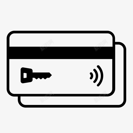 卡锁nfc支付图标svg_新图网 https://ixintu.com nfc paypass rfid 卡安全 卡锁 支付