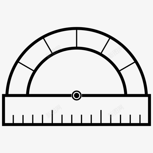 量角器角度量具图标svg_新图网 https://ixintu.com 学校 尺子 工具 角度 量具 量角器