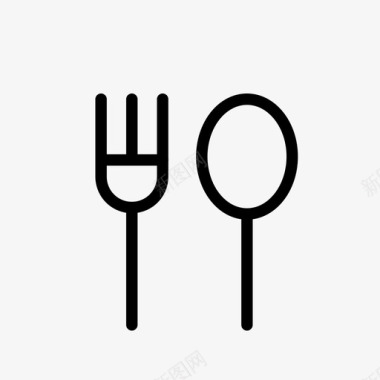 叉子和勺子食物银器图标图标