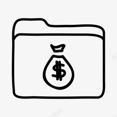 钱夹文件夹手绘文件夹图标图标