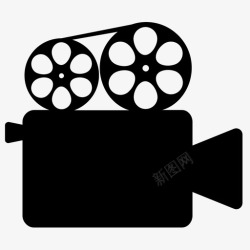 胶卷机放映机摄像机胶卷机电影机图标高清图片