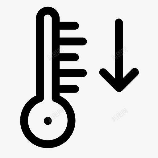 温度计冷下降图标svg_新图网 https://ixintu.com 下降 冷 刻度 天气 温度 温度计