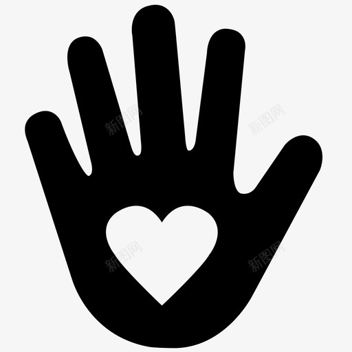 手与心关心给予爱图标svg_新图网 https://ixintu.com 关心 和平 手与心 权利 环境 给予爱