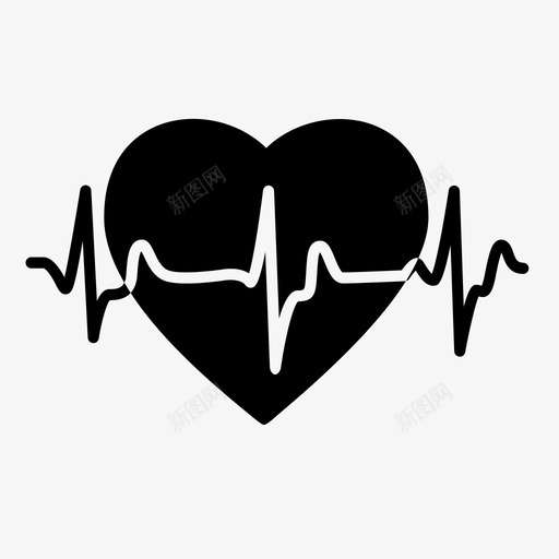 心跳心脏病生命线图标svg_新图网 https://ixintu.com 医学图标 心脏病 心跳 生命线 脉搏