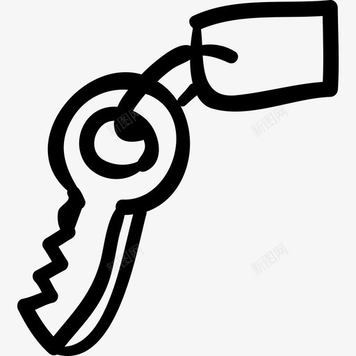 手工标记钥匙轮廓符号工具和器具图标svg_新图网 https://ixintu.com 工具和器具 手工标记钥匙轮廓符号