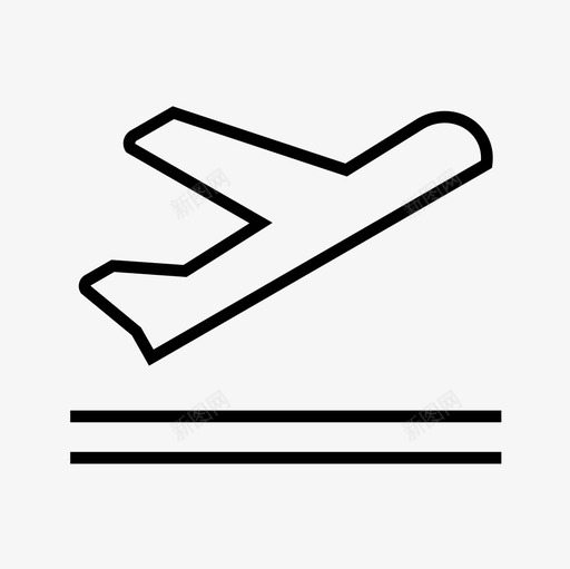起飞飞机飞行图标svg_新图网 https://ixintu.com 旅行 航空细线图标集 起飞 飞机 飞行