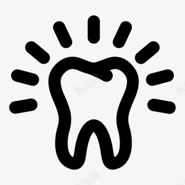 白牙牙齿健康牙齿图标图标