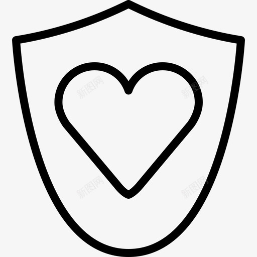 心脏保护爱盾牌图标svg_新图网 https://ixintu.com 心脏保护 恶心的医疗 爱 盾牌