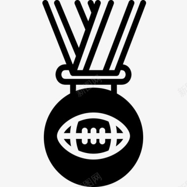 美式足球奖章美式足球橄榄球图标图标