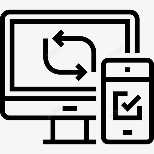 同步计算机设备图标svg_新图网 https://ixintu.com 同步 电话 移动 网络和云计算 计算机 设备
