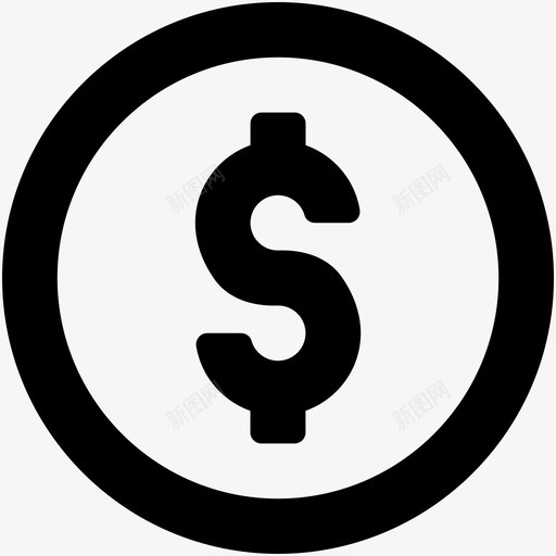 美元货币硬币美元硬币图标svg_新图网 https://ixintu.com 网页和用户界面字体图标 美元 美元硬币 货币 货币硬币