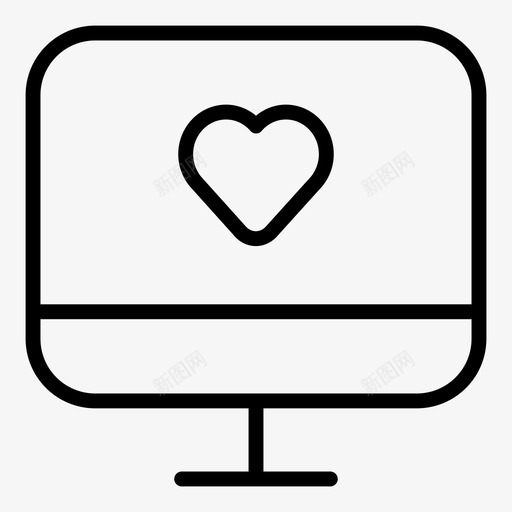 电脑最爱心图标svg_新图网 https://ixintu.com 喜欢 心 情人节大纲 显示器 最爱 爱 电脑