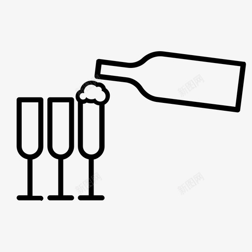 提供香槟酒瓶庆祝图标svg_新图网 https://ixintu.com 庆祝 提供香槟 新年 酒杯 酒瓶