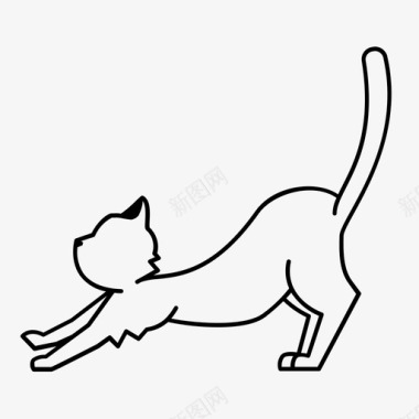 伸展猫猫背瑜伽图标图标