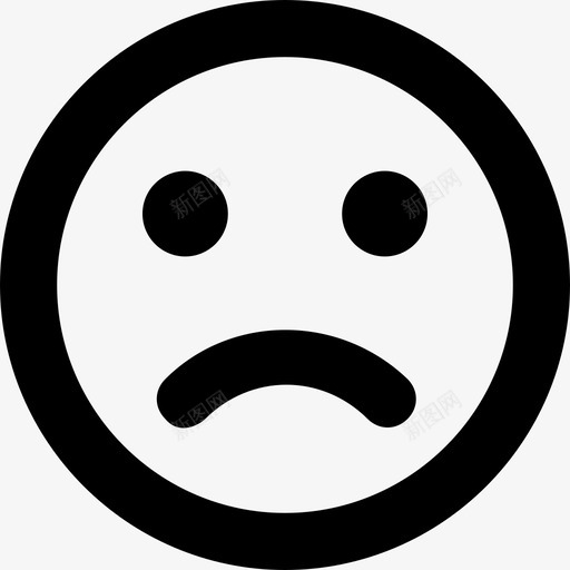 悲伤的笑脸表情感觉图标svg_新图网 https://ixintu.com 悲伤的笑脸 感觉 线基本图标集1 表情