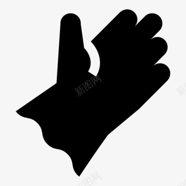 橡胶手套手保护手图标图标