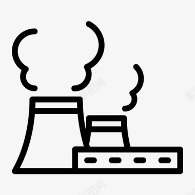 核电站冷却塔工业图标图标