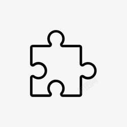 拼图空白拼图块空白轮廓图标高清图片