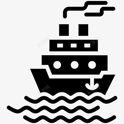 游船海航海和海洋雕文图标svg_新图网 https://ixintu.com 海 游船 航海和海洋雕文