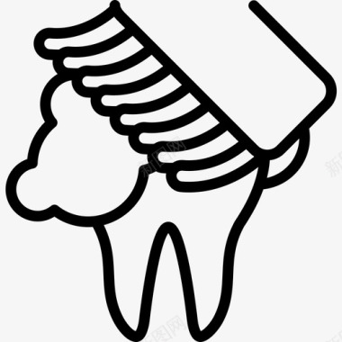 牙齿清洁护理牙刷图标图标