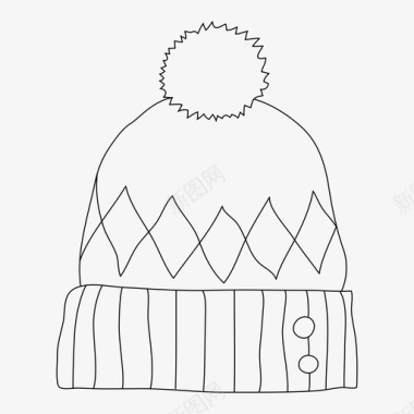 冬天的帽子圣诞节寒冷图标图标