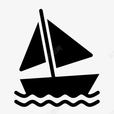 帆船旅行水图标图标