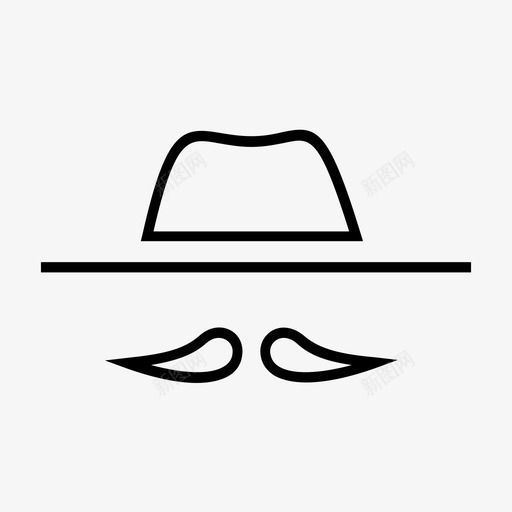 帽子隐形男人图标svg_新图网 https://ixintu.com 个人版本 人物 帽子 男人 胡子 间谍 隐形