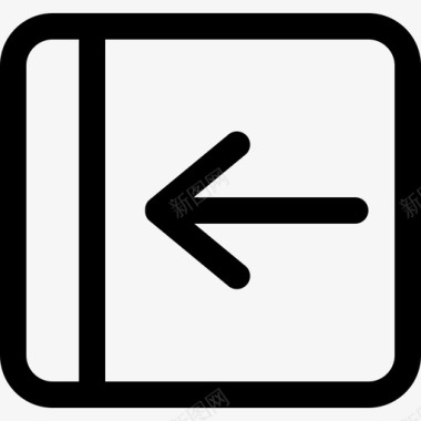 左箭头圆形带轮廓按钮界面符号bigmug线线形图标图标